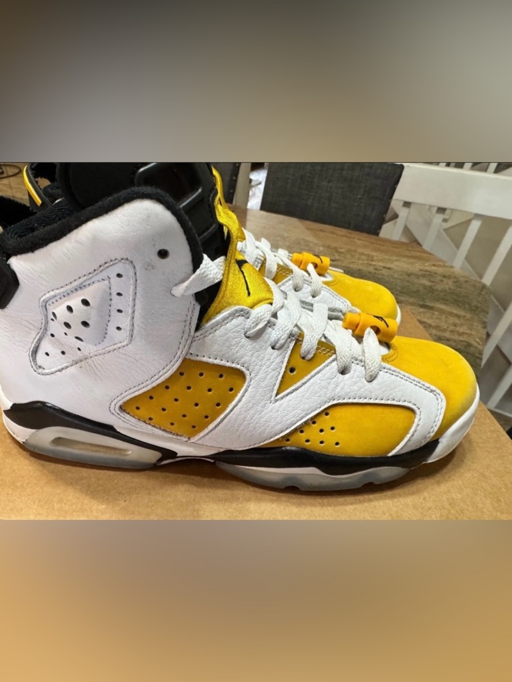 Jordan 6 Yellow Ochre (GS), Size 7 Youth; USED.